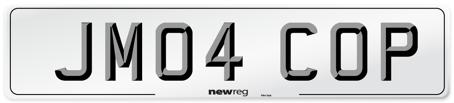 JM04 COP Number Plate from New Reg